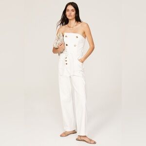 Marissa Webb Cream Strapless Jumpsuit